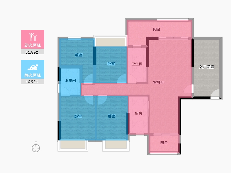 广东省-江门市-名城公寓-108.19-户型库-动静分区