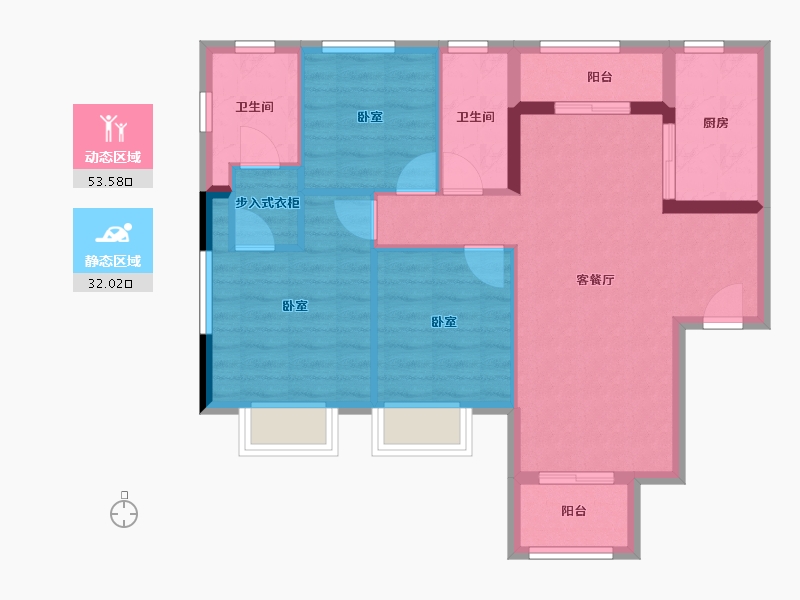 陕西省-西安市-西安深国投中心-76.29-户型库-动静分区