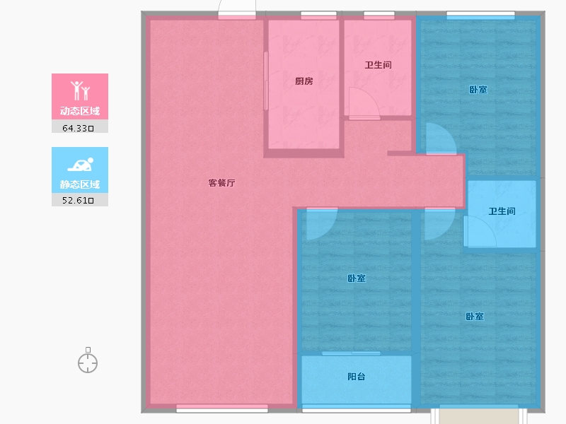 山东省-潍坊市-恒信·金玉豪府-106.00-户型库-动静分区