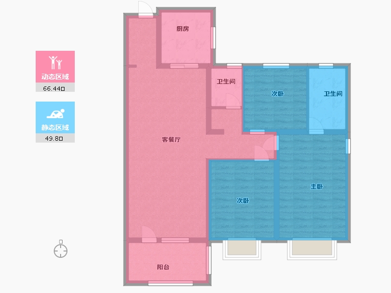 山东省-青岛市-远洋万和公馆-104.00-户型库-动静分区