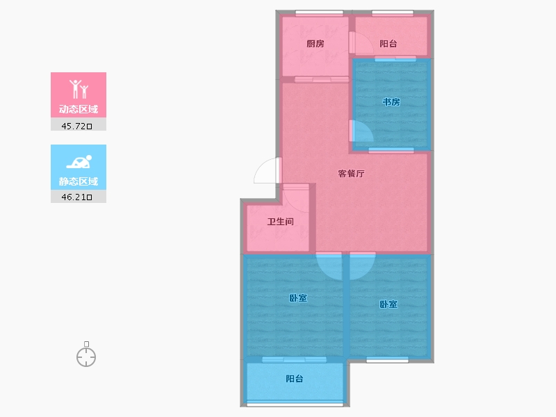 山东省-潍坊市-银河花园C区二期-82.00-户型库-动静分区