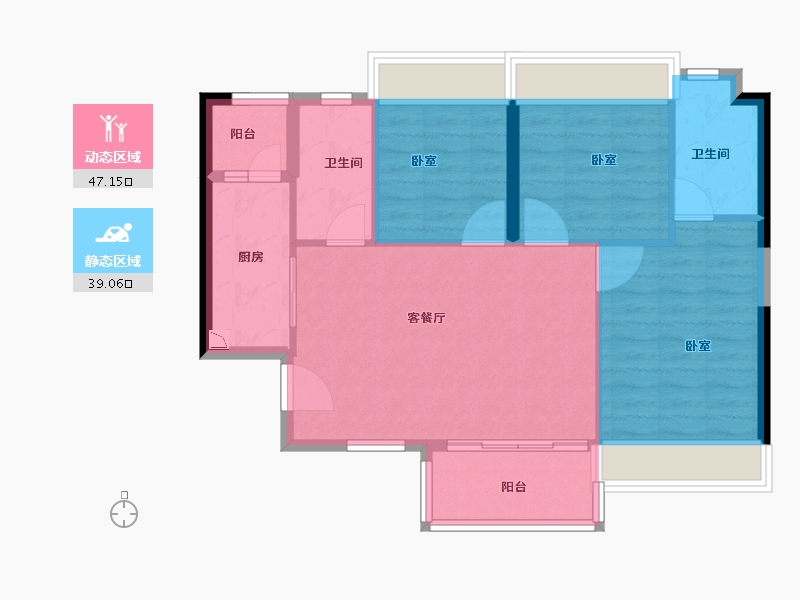 广东省-广州市-富力悦禧花园-78.00-户型库-动静分区