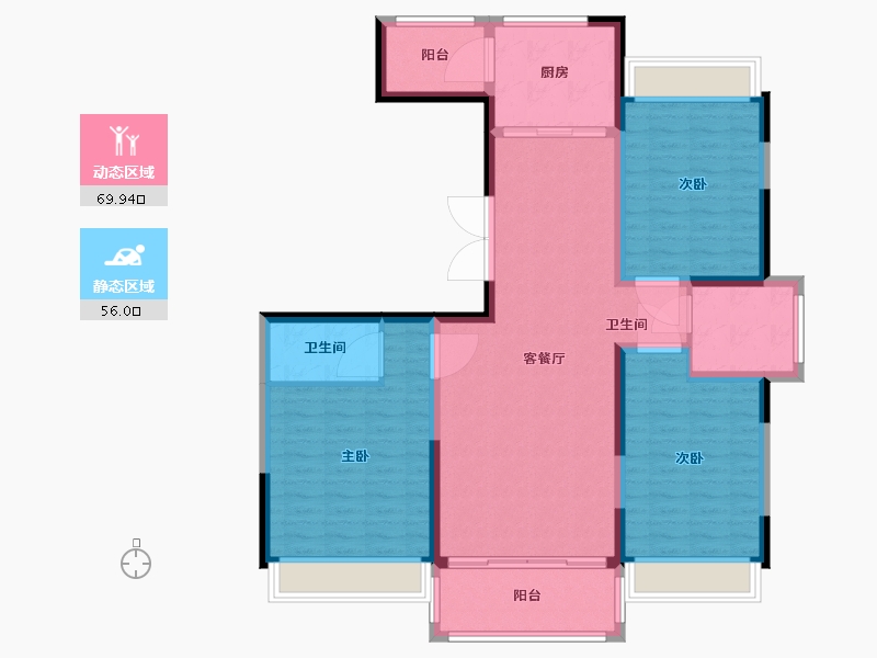 陕西省-西安市-唐樾六和坊-114.00-户型库-动静分区