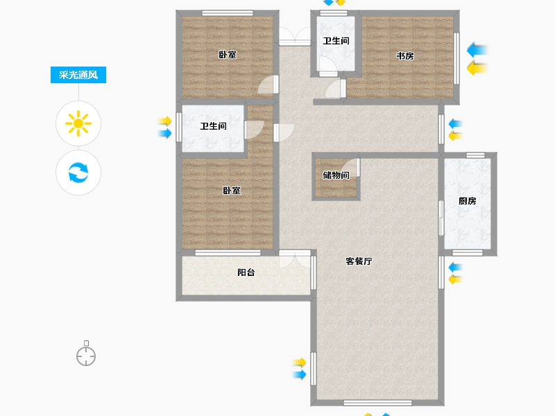 湖北省-武汉市-天屿湖-152.14-户型库-采光通风