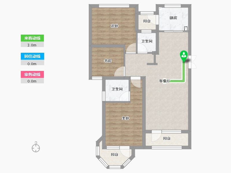 山东省-泰安市-中南樾府-73.52-户型库-动静线