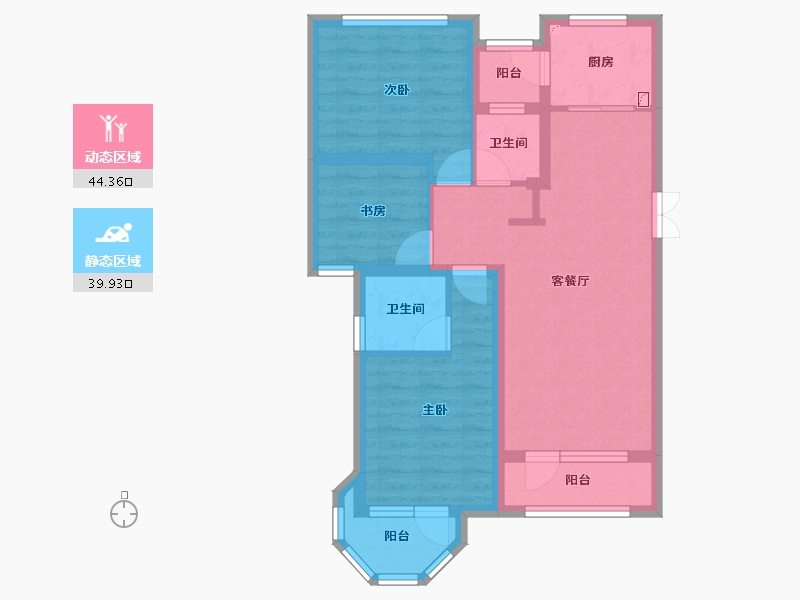 山东省-泰安市-中南樾府-73.52-户型库-动静分区