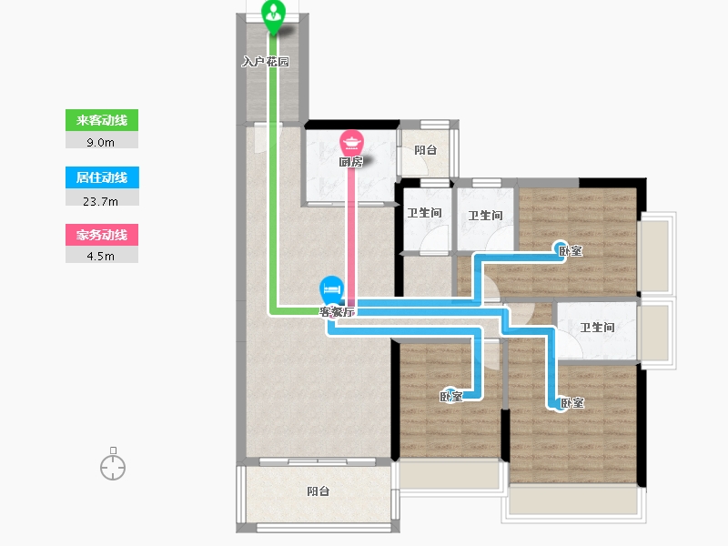 广东省-湛江市-嘉豪城市花园-96.57-户型库-动静线