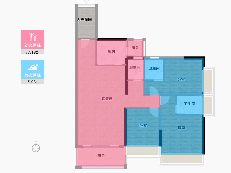 广东省-湛江市-嘉豪城市花园-96.57-户型库-动静分区