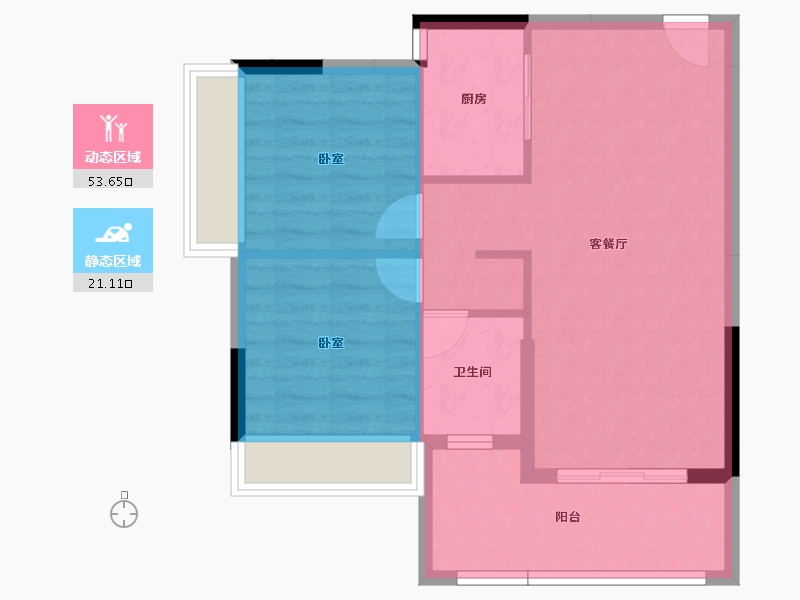 广东省-江门市-名城公寓-67.42-户型库-动静分区