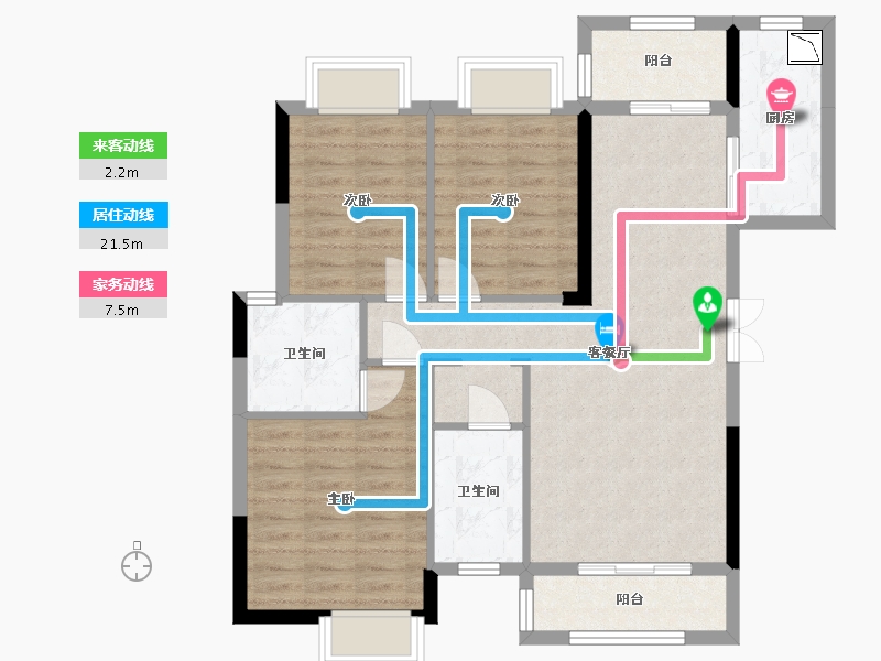 四川省-成都市-东韵花园-87.41-户型库-动静线