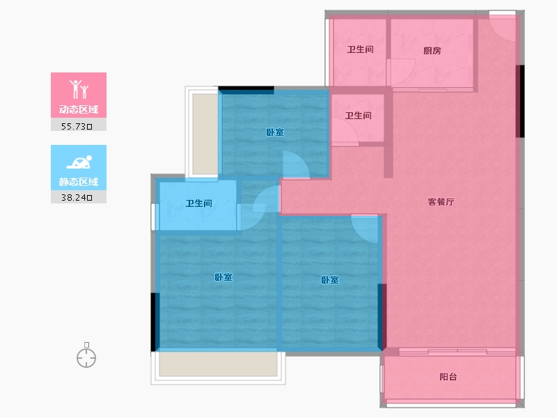 湖南省-郴州市-福城桃源-84.90-户型库-动静分区