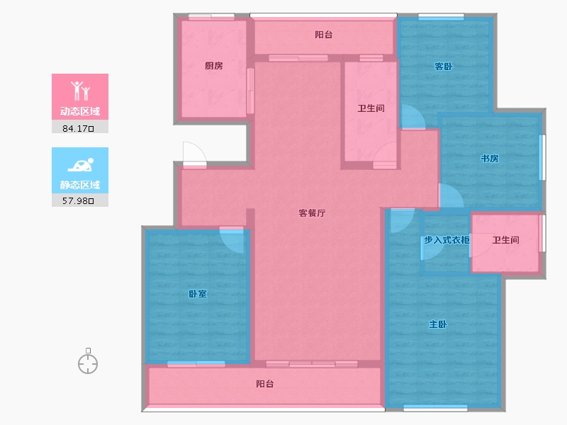 安徽省-黄山市-金瓯徽府-128.00-户型库-动静分区