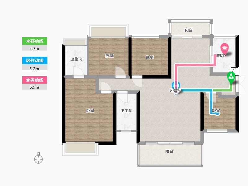 湖南省-郴州市-爱莲瓏熙府-106.00-户型库-动静线