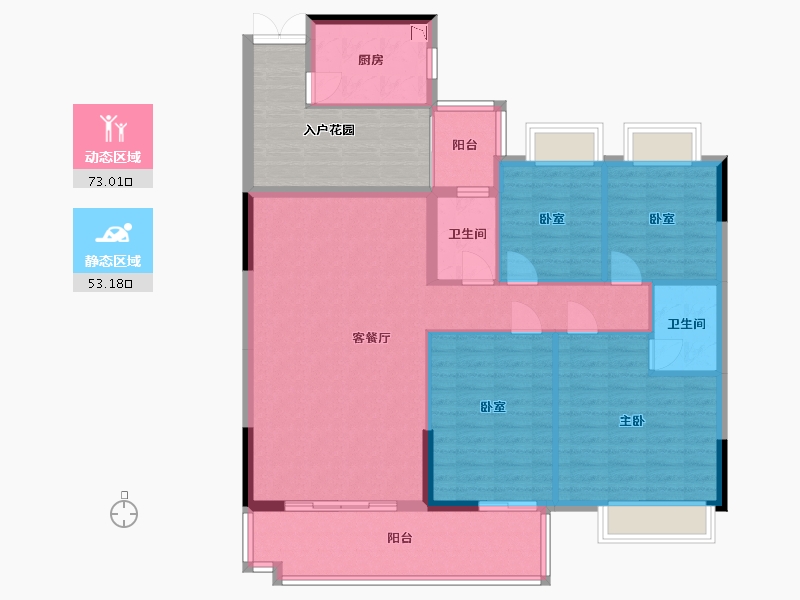 广东省-广州市-名城御景世嘉-125.95-户型库-动静分区