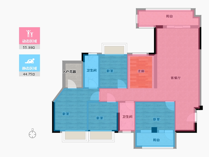 广东省-梅州市-程江金苑-93.13-户型库-动静分区