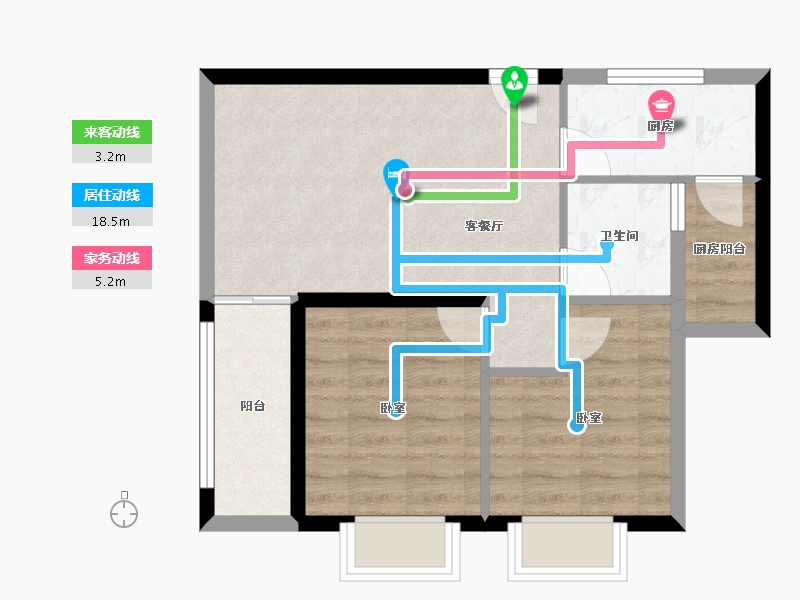 陕西省-西安市-西安深国投中心-56.46-户型库-动静线