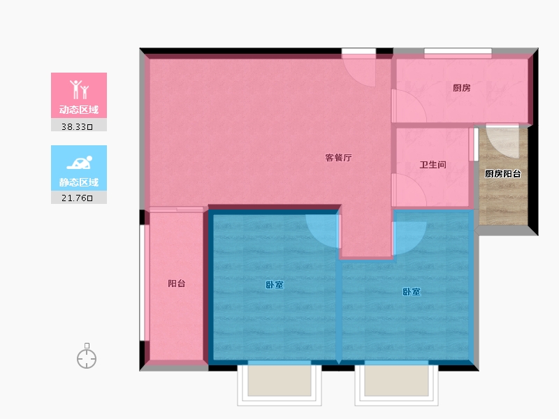 陕西省-西安市-西安深国投中心-56.46-户型库-动静分区