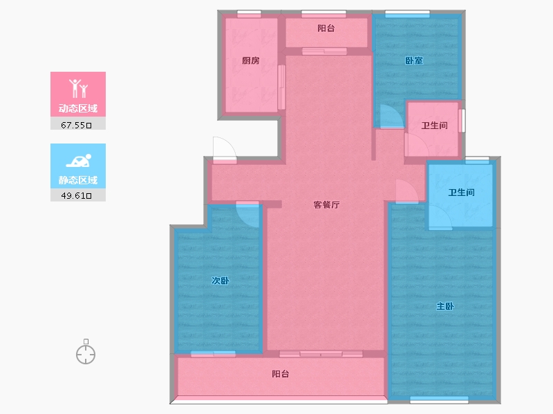 安徽省-黄山市-金瓯徽府-105.01-户型库-动静分区