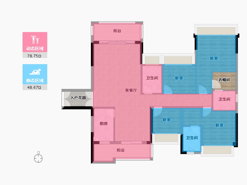 广东省-梅州市-创杰·璟苑-120.96-户型库-动静分区