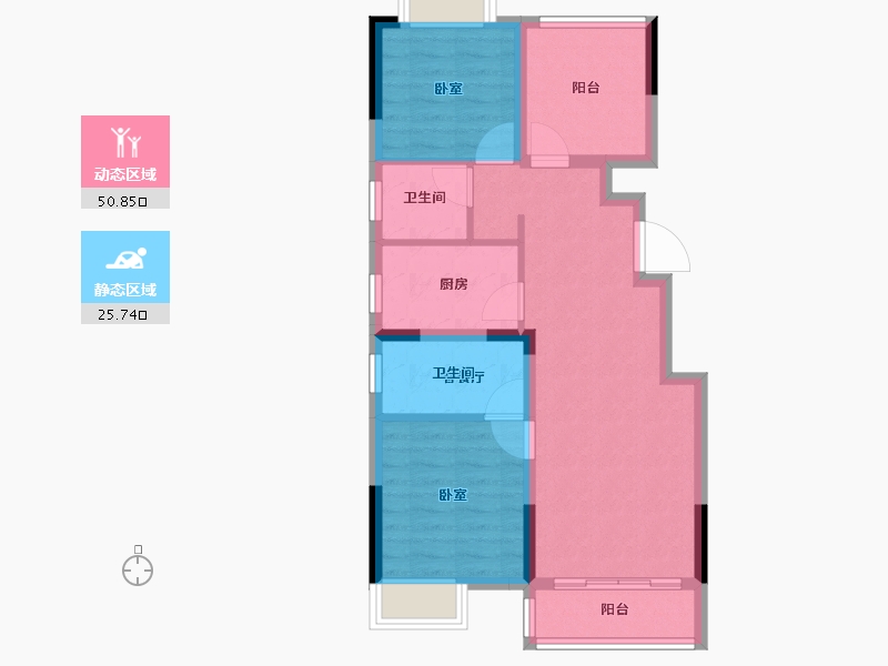 湖南省-长沙市-合能·枫丹星悦-68.00-户型库-动静分区