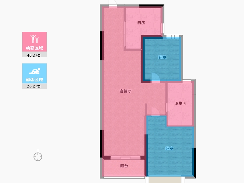 湖北省-武汉市-武汉恒大时代新城-59.00-户型库-动静分区