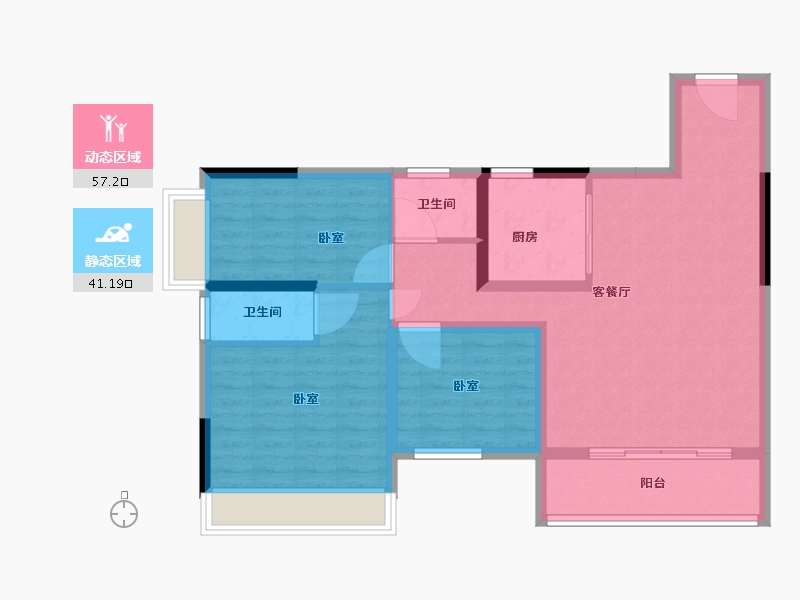 湖南省-郴州市-汇华玉珑新城-88.01-户型库-动静分区