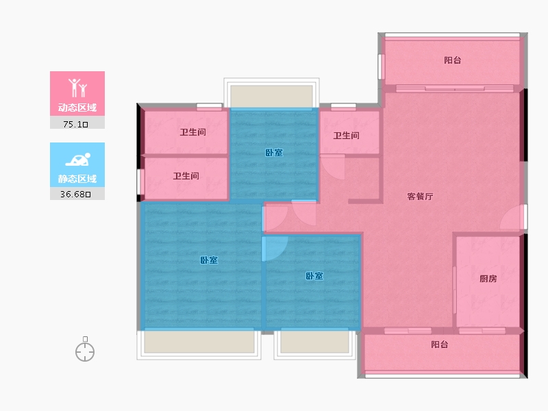 湖南省-郴州市-汇华玉珑新城-102.00-户型库-动静分区