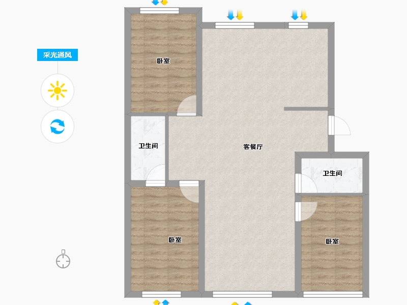 吉林省-长春市-万龙建阳府-90.24-户型库-采光通风