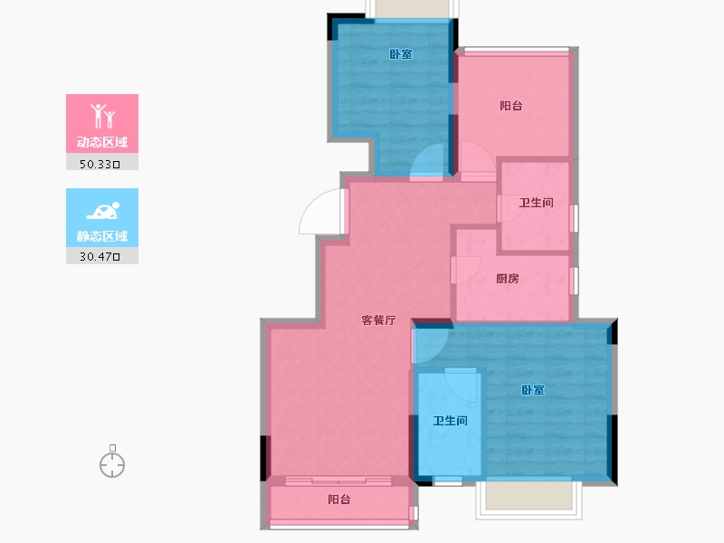 湖南省-长沙市-合能·枫丹星悦-72.00-户型库-动静分区