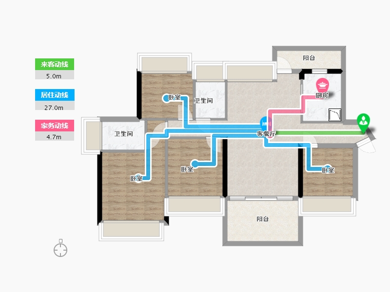 广东省-深圳市-深圳东星河丹堤-90.30-户型库-动静线