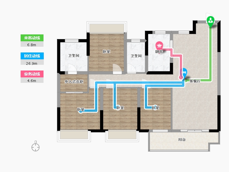 江苏省-镇江市-中企·檀悦名居-117.44-户型库-动静线