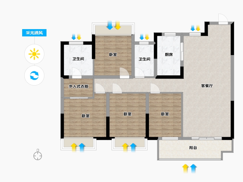 江苏省-镇江市-中企·檀悦名居-117.44-户型库-采光通风