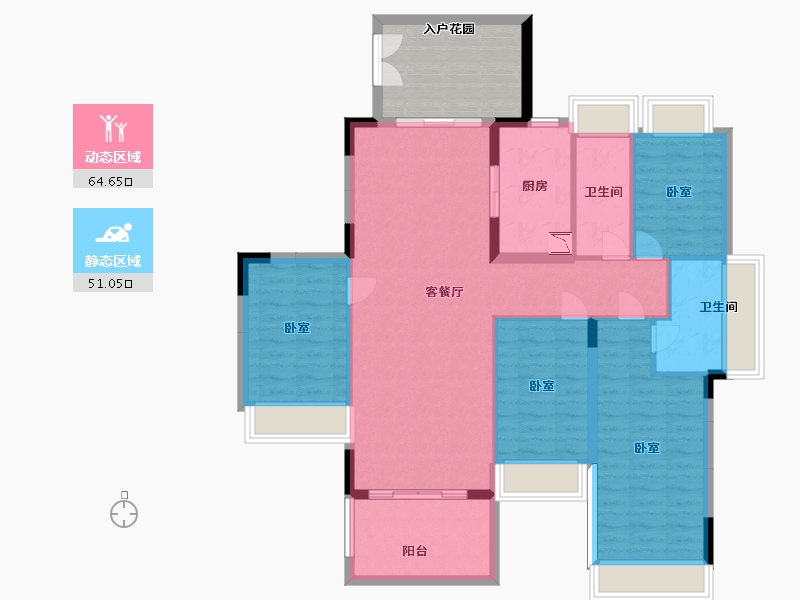 广东省-深圳市-深圳东星河丹堤-114.00-户型库-动静分区