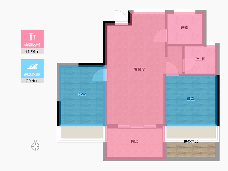 湖北省-武汉市-天屿湖-60.83-户型库-动静分区