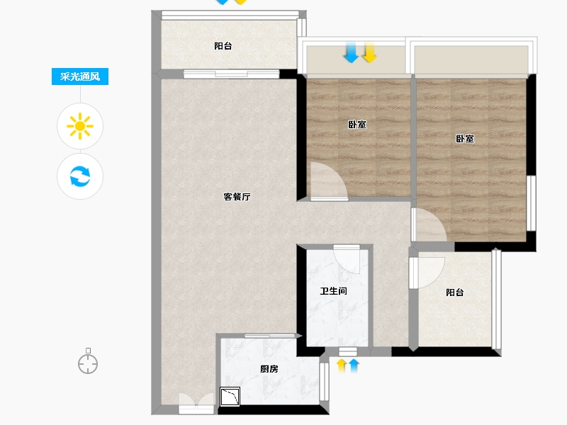 广东省-广州市-丰盛101-70.00-户型库-采光通风