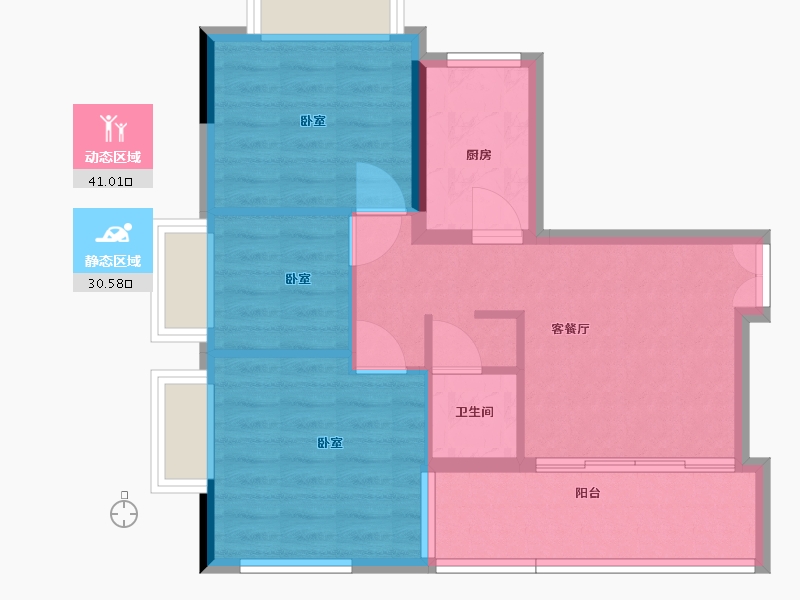 湖南省-郴州市-郴州湘华帝景-64.00-户型库-动静分区