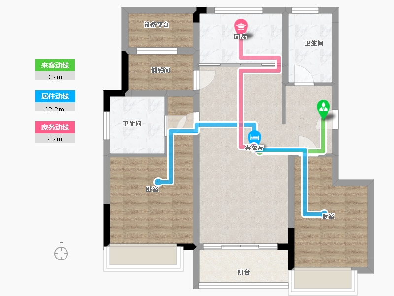 浙江省-温州市-平阳宝龙世家-82.10-户型库-动静线