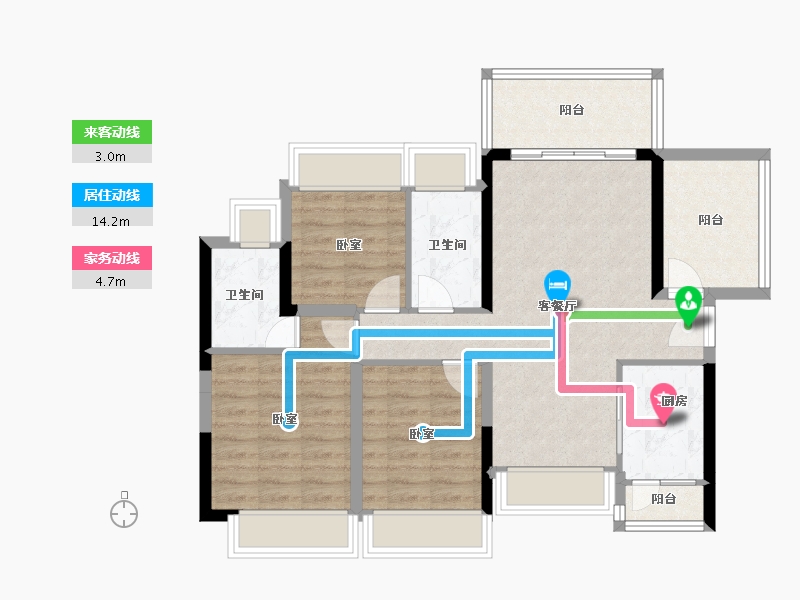 广东省-深圳市-碧桂园城央印象-81.86-户型库-动静线