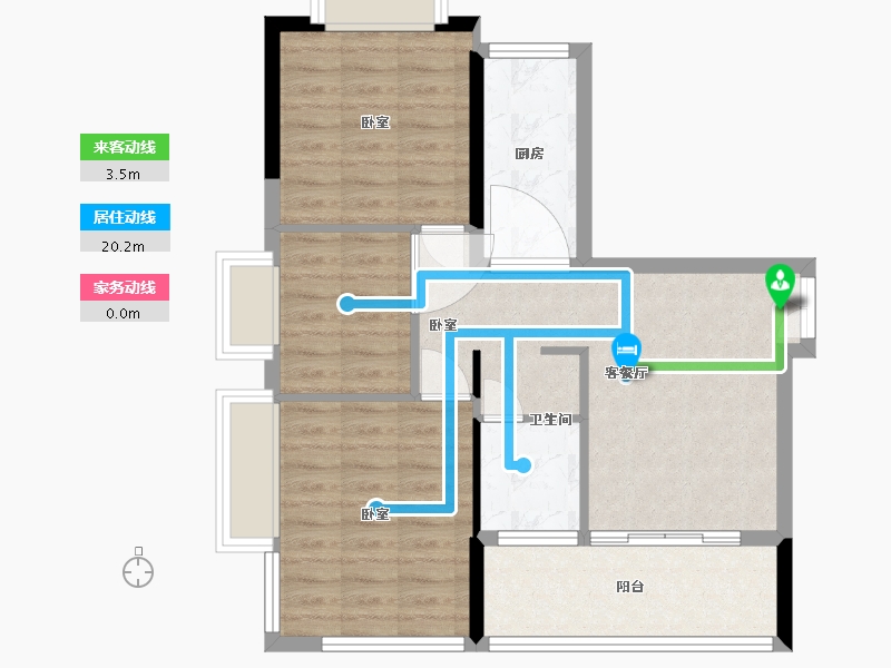 湖南省-郴州市-郴州湘华帝景-70.00-户型库-动静线