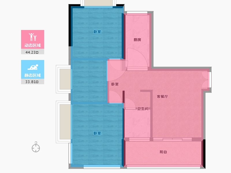 湖南省-郴州市-郴州湘华帝景-70.00-户型库-动静分区