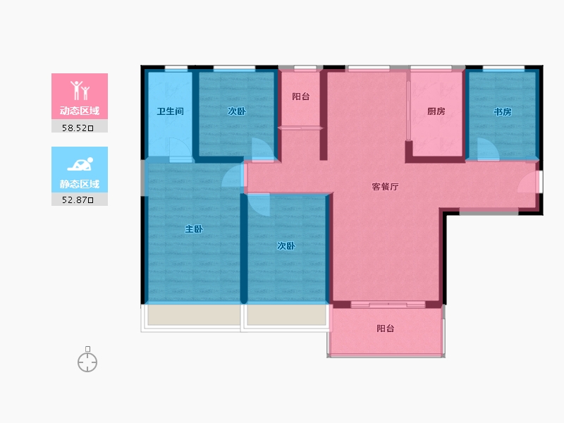 陕西省-西安市-碧桂园天玺-99.36-户型库-动静分区