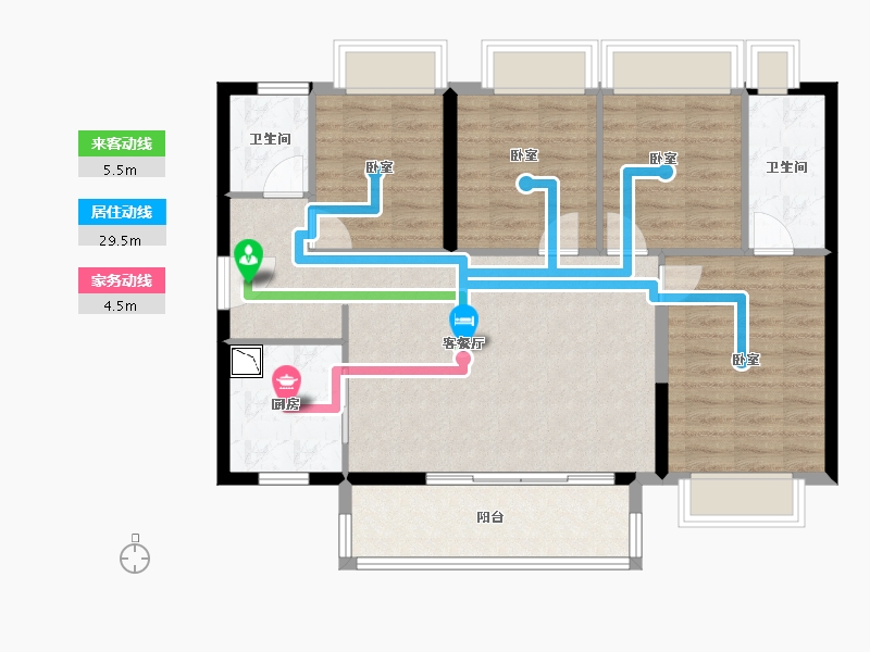 广东省-广州市-时代招商天禧-92.93-户型库-动静线