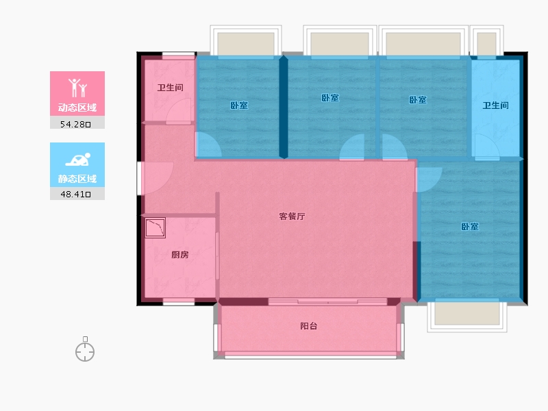 广东省-广州市-时代招商天禧-92.93-户型库-动静分区