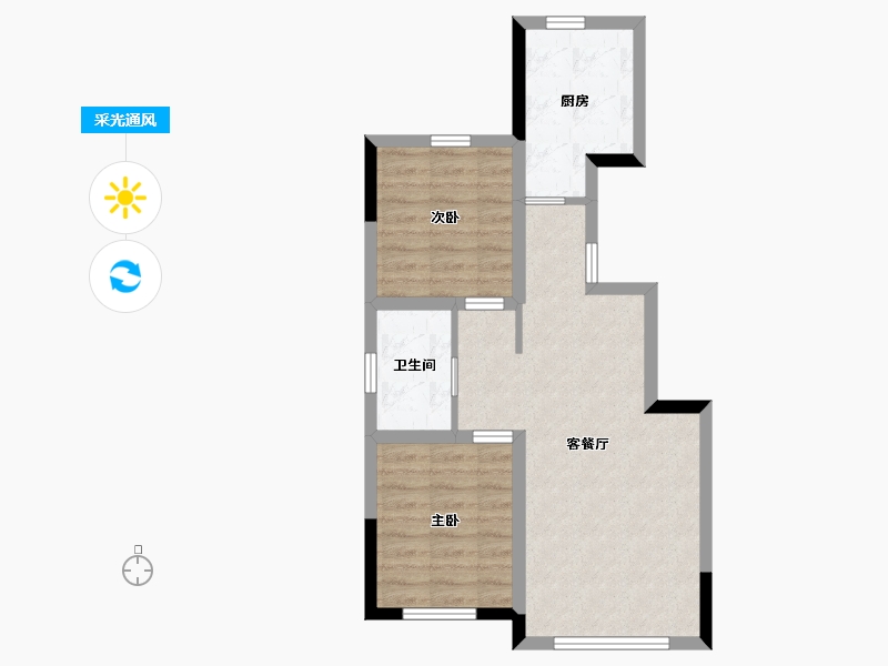 吉林省-长春市-睿德上品-56.60-户型库-采光通风