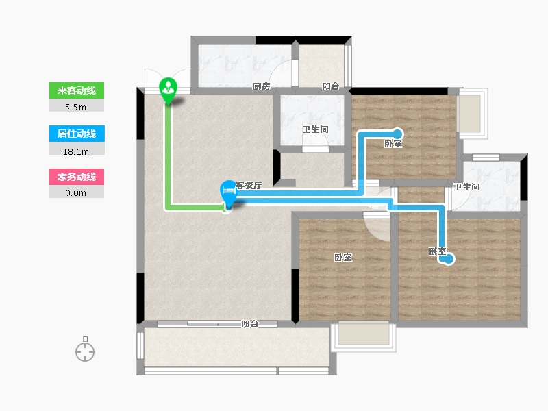 湖南省-郴州市-郴州湘华帝景-107.01-户型库-动静线