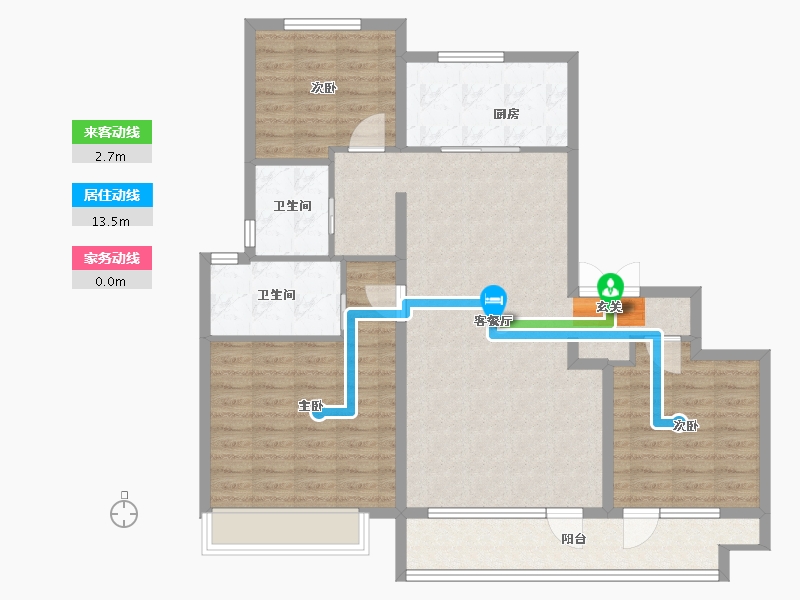 山东省-泰安市-中南樾府-105.00-户型库-动静线