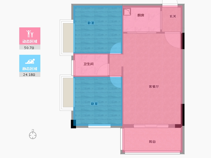 广东省-广州市-越秀芳华轩-68.01-户型库-动静分区