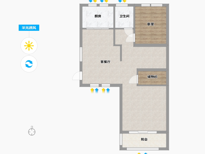 湖北省-武汉市-德成红墅-72.15-户型库-采光通风