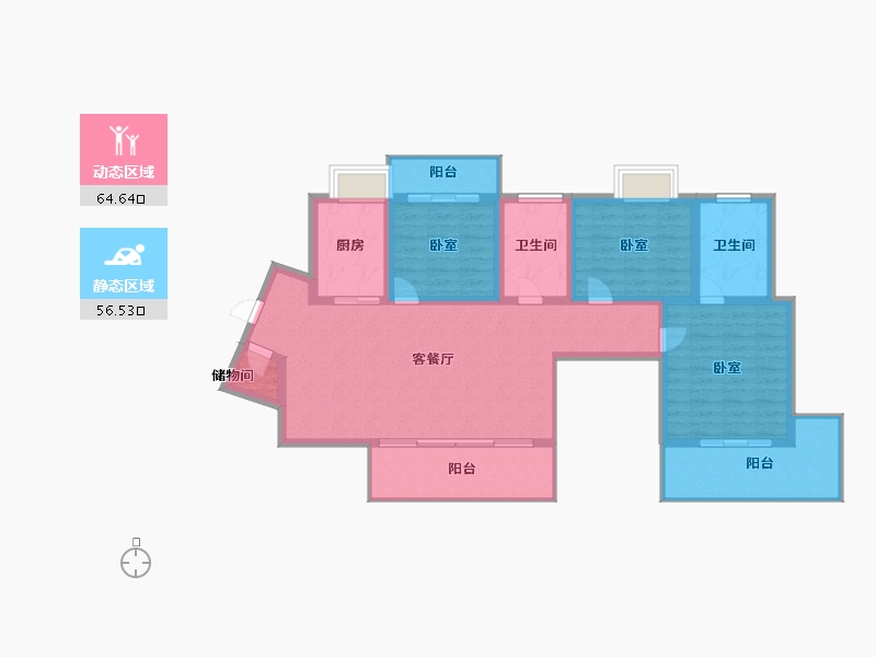 湖北省-武汉市-光谷东郡-109.00-户型库-动静分区