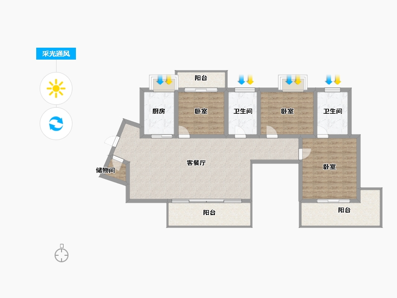 湖北省-武汉市-光谷东郡-109.00-户型库-采光通风